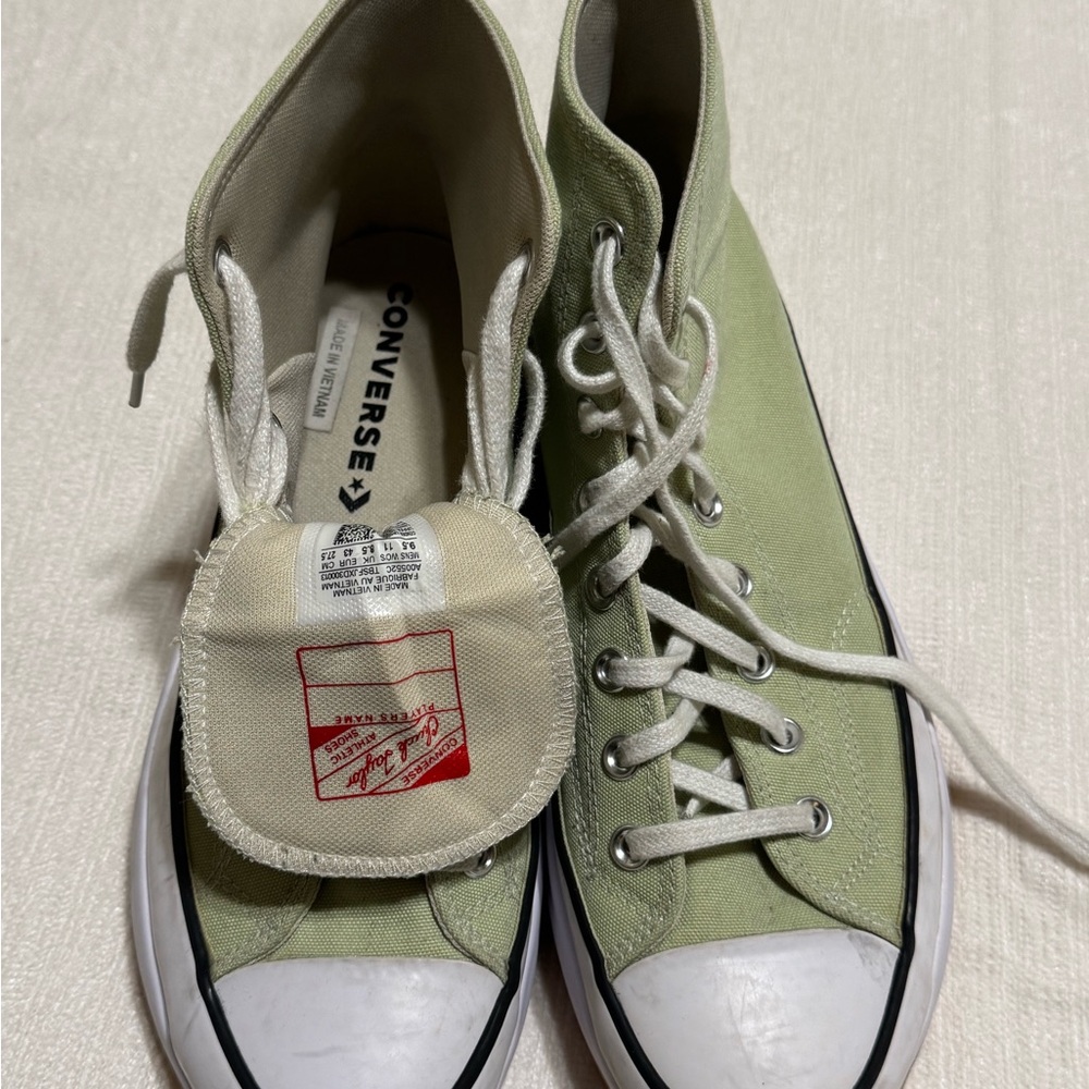 Converse Women's Platform Chuck Taylor High Top Sneakers - Sage Green - Picture 8 of 9